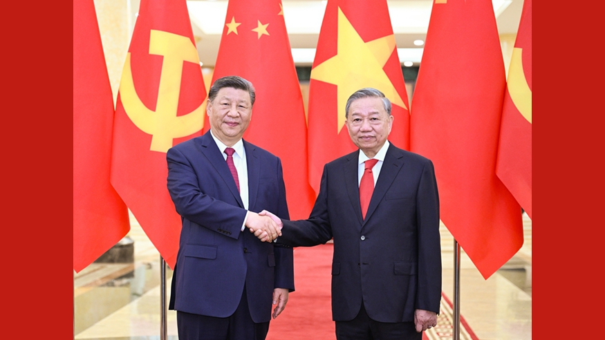 習(xí)近平同越共中央總書(shū)記蘇林舉行會(huì)談